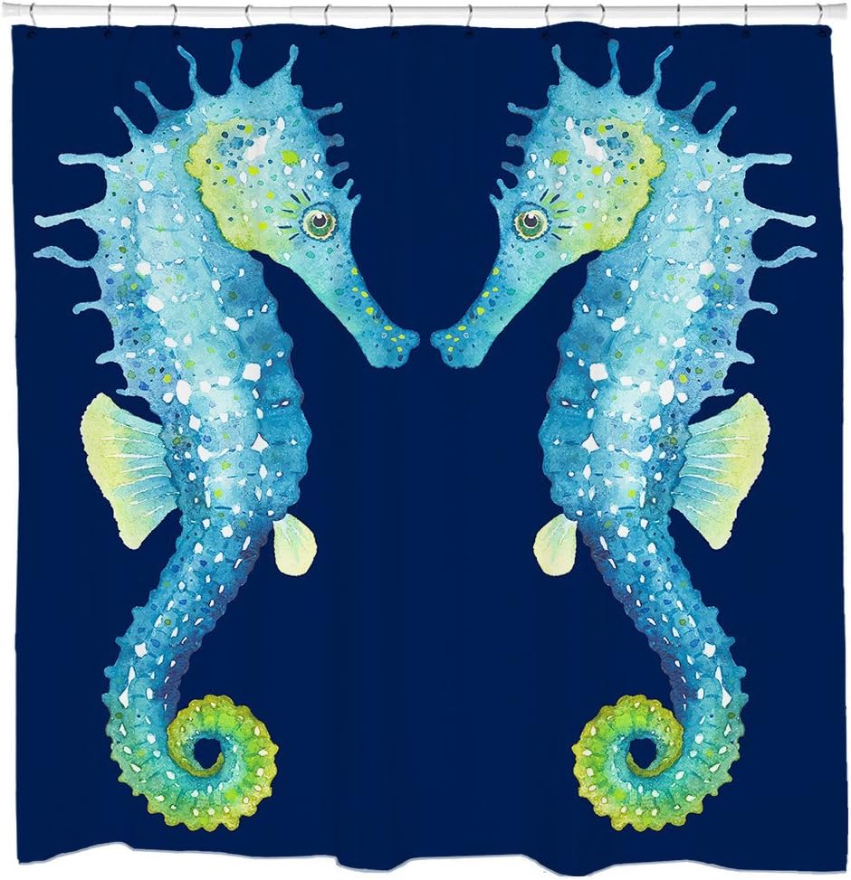 Amazon Com Seahorse Shower Curtain Nautical Bathroom Decor Ocean Theme Gift For Her Home Kitchen