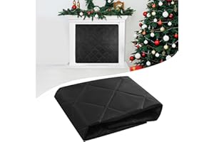 JEYEOU Magnetic Fireplace Cover Blanket Draft Stopper 45*34in Brick Fireplace Screen Insulation Cover Chimney Cold Air Blocker with Strong Magnet Hook-and-Loop Fasteners for Winter Iron Frame Stops Heat Loss