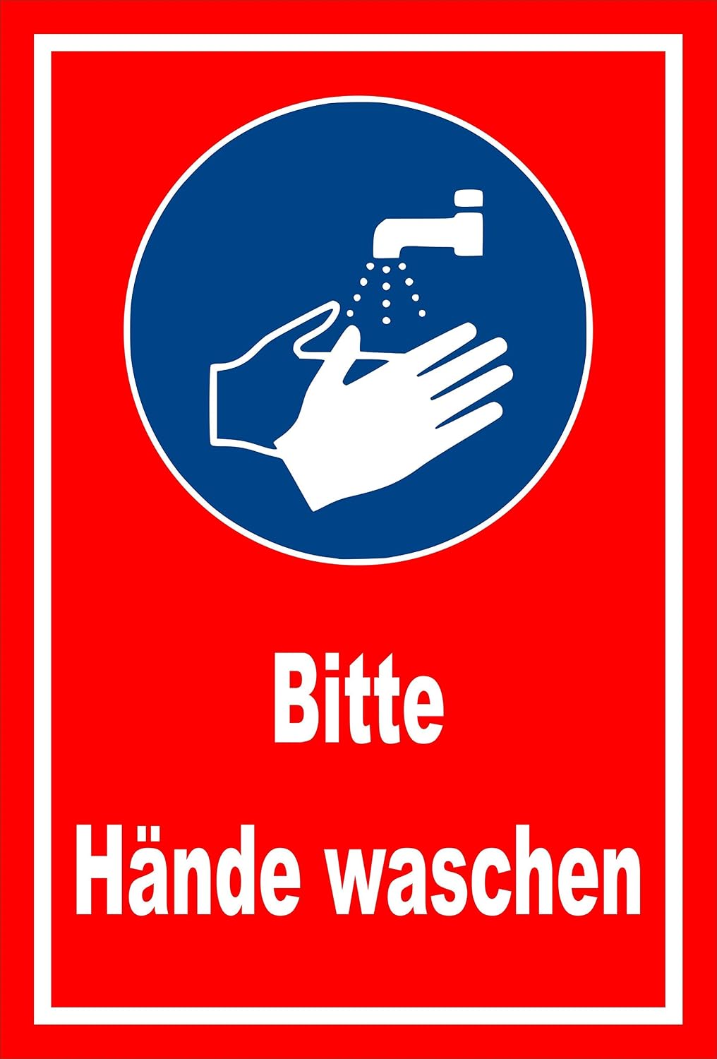 Melis-Folienwerkstatt Schild „Regeln Händewaschen“ – 45x30 Cm, 3 Mm Aluverbund