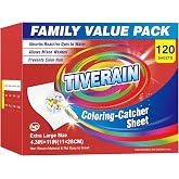 TIVERAIN Color Catchers Sheet for Laundry,Color Remover for Cloth,120Count | Laundry Color Catchers Sheets,Allow Clothes Mixed Washes and Prevents Color Run,Color Grabber Laundry Sheets,Fragrance Free