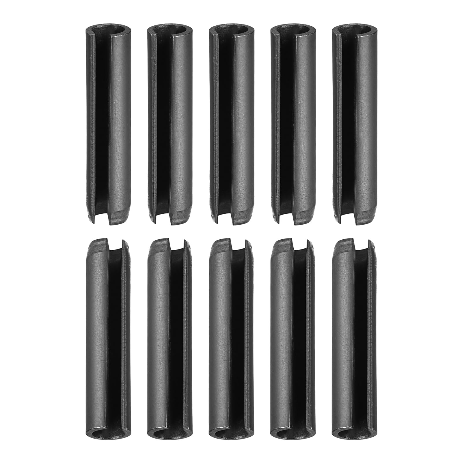 DTGN 6mmx35mm(DxL) Slotted Spring Pin - 100Pack - Good for Home Machine Fastener - 65Mn Spring Dowel Tension Roll Pin - Black