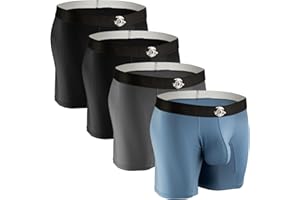RM REAL MEN Real Men Athletic Underwear with Support Pouch - 1, 3 or 4 Pack 6, 7 and 9in Nylon Briefs - ABCD Pouch - XS-5XL