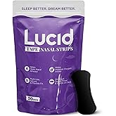Lucid Nasal Strips for Snoring & Better Sleep – Nose Strips for Breathing Support, Gentle Adhesive, Drug-Free Snoring Relief - Flexible Fit, Latex-Free, Extra-Strength Nasal Strips (30 Pack)