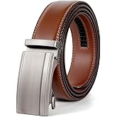 SANSTHS Men's Belts Leather Ratchet Dress Belts for Men with Adjustable Slide Buckle in Gift Box