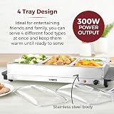 Tower T16151 Buffet Server Stainless Steel 4 Tray, 70-120C Adjustable view 3
