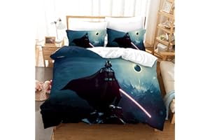 ZMMG Star Wars 3D Bedding Set Comforter Cover, Star Wars The Mandalorian The Child ​Bedding Set, 100% Microfiber for Boys Girl Teens Bed Set 3 Pieces 1 Duvet Cover 2 Pillow Shams,P,Queen 79''x90''