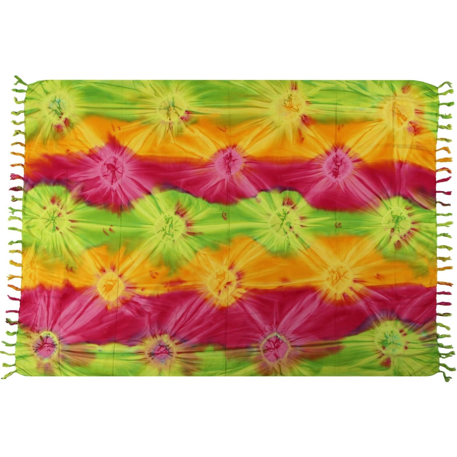 Wogeka Sarong - Opaque Airy Beach Towel in Red Yellow Green for Men & Women Pareo Wrap Skirt Cover Up Beach Dress Wrap for Beach 94