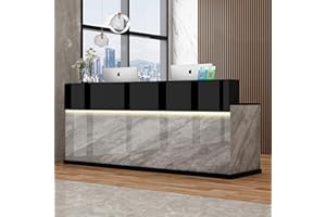 ZYTYDSS Front desk with locking drawer, large executive desk, office reception room lobby table, reception desk, home office 