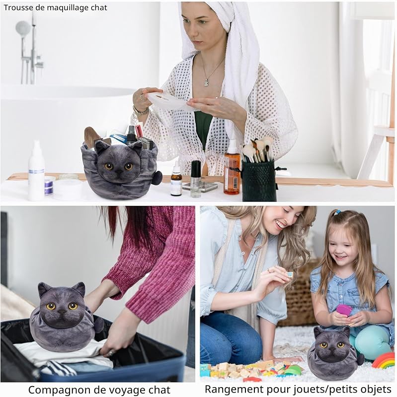 Trousse de Maquillage pour Femme, Sac Cosmétique Portable à Cordon, Grande Capacité de Malette de Rangement Maquillage - Organisateur Multifonction - Pochette de Voyage Trousse de Toilette — photo 6 sur 6