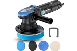 RAYBAO Car Polisher, 6inch Car Buffer Polisher 6 Speeds & 2000-6400OPM Dual Action Orbital Polisher More Secure for Car Detailing, Random Polisher Kit for Car Polishing Waxing