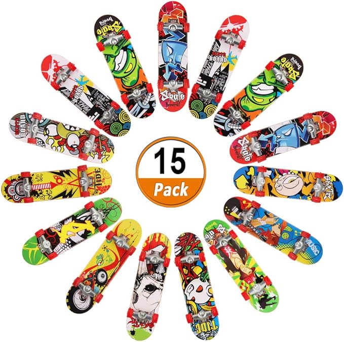 Dadabig 15 PCS Finger Skateboards, Mini Fingerboard Mini Skateboard Toy