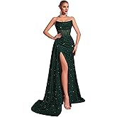 Cocktail Evening Gowns Formal Dresses for Women Sequin Tulle Wedding Guest Party Sexy Off Shoulder Floor Length Prom Dress