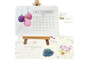 GENERIC Eco-Friendly Plantable Love Seed Calendar 2026, Perfect Modern Greening Calendars Planner, Month Biodegradable Seed Paper Planner with Wildflower, Herb & Fruit Seeds for Garden & Decor (1pcs)