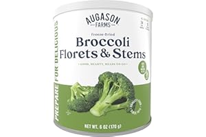 Augason Farms Freeze Dried Broccoli Florets & Stems Can, Emergency Food Supply, Everyday Meals, 34 Servings