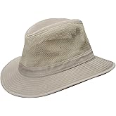 Dorfman Pacific Men's Garment Washed Twill Safari Hat with Mesh Sides