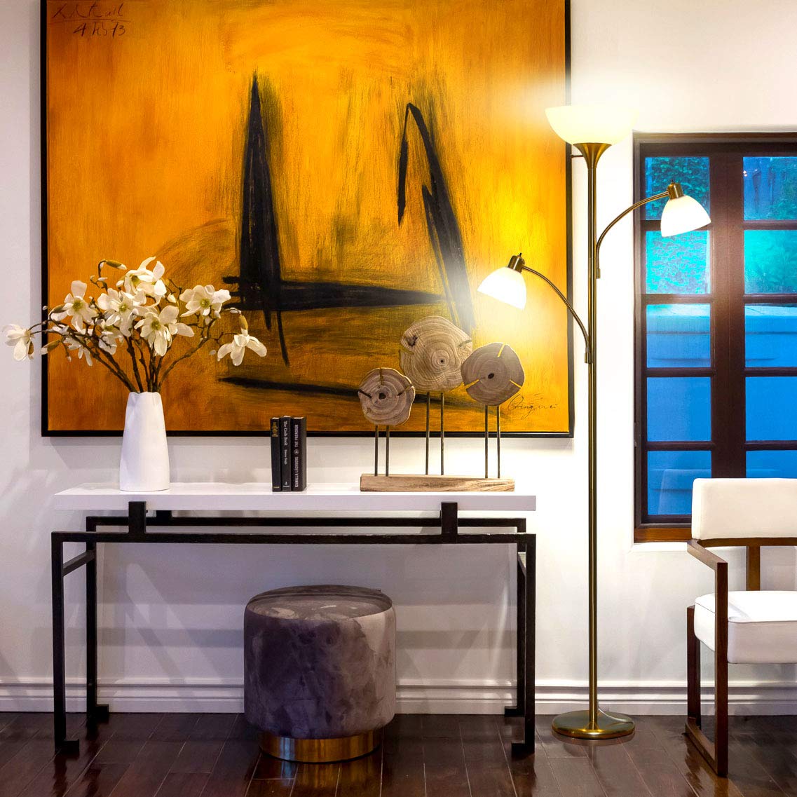 Brightech Sky Dome Double High Brightness Torchiere Floor Lamp with 2