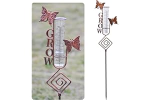 Manortang Metal Butterfly Rain Gauge Outdoor, 30“ Freeze Proof Rain Gauge, Grow Decorative Rain Gauge with Sturdy Stake, Waterproof for Yard Garden Patio Lawn, Outdoor Garden Decorative Statue
