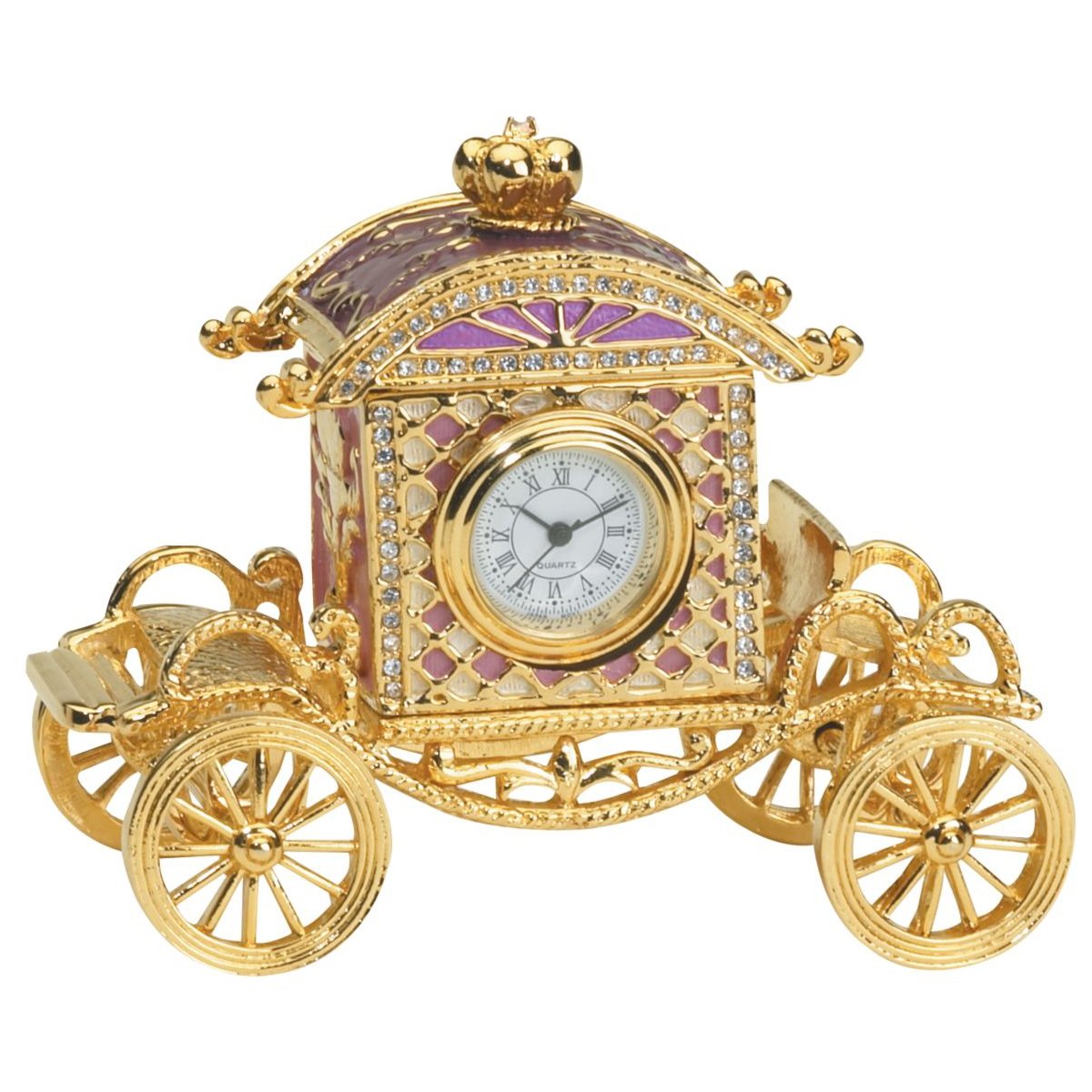 Design Toscano Collectible Romanov Style Enameled Carriage Clock, Renaissance, Metal, Multi-Colour, 5.1 x 7.6 x 5.1 cm