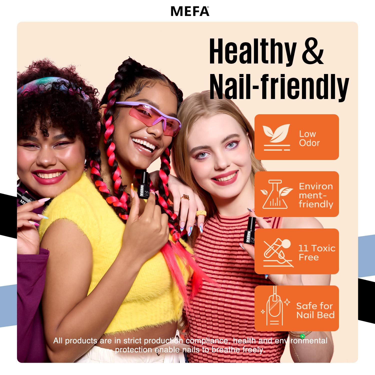 MEFA Gel Nail Polish Set, 12 Colors Orange Burgundy Red Gel Polish Set Flash Dark Red Glitter Nail Polish Shimmer Nude Brown Blue Yellow Nail Gifts for Women Girl DIY Salon Home Spring Summer - Image 7