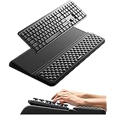 Vaydeer Wrist Rest with Keyboard Stand, Computer Wrist Support Pad, Ergonomic Keyboard Riser Holder Lifter Tray with Wrist Pad, Soft Memory Foam Desk Cushion, Palm Hand Typing for Office Home School