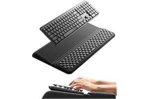 Vaydeer Wrist Rest with Keyboard Stand, Computer Wrist Support Pad, Ergonomic Keyboard Riser Holder Lifter Tray with Wrist Pad, Soft Memory Foam Desk Cushion, Palm Hand Typing for Office Home School