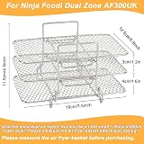 BYKITCHEN Air Fryer Racks for Ninja Dual, 3 Layer Stainless Steel view 2