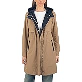 Alpine Swiss Tanya Womens Hooded Rain Jacket Long Raincoat Trench Coat Windbreaker