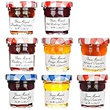 Bonne Maman Assorted Preserves - Strawberry, Apricot, Raspberry, Orange, Cherry, Honey, Grape, Blueberry - 8 jars x 1 oz