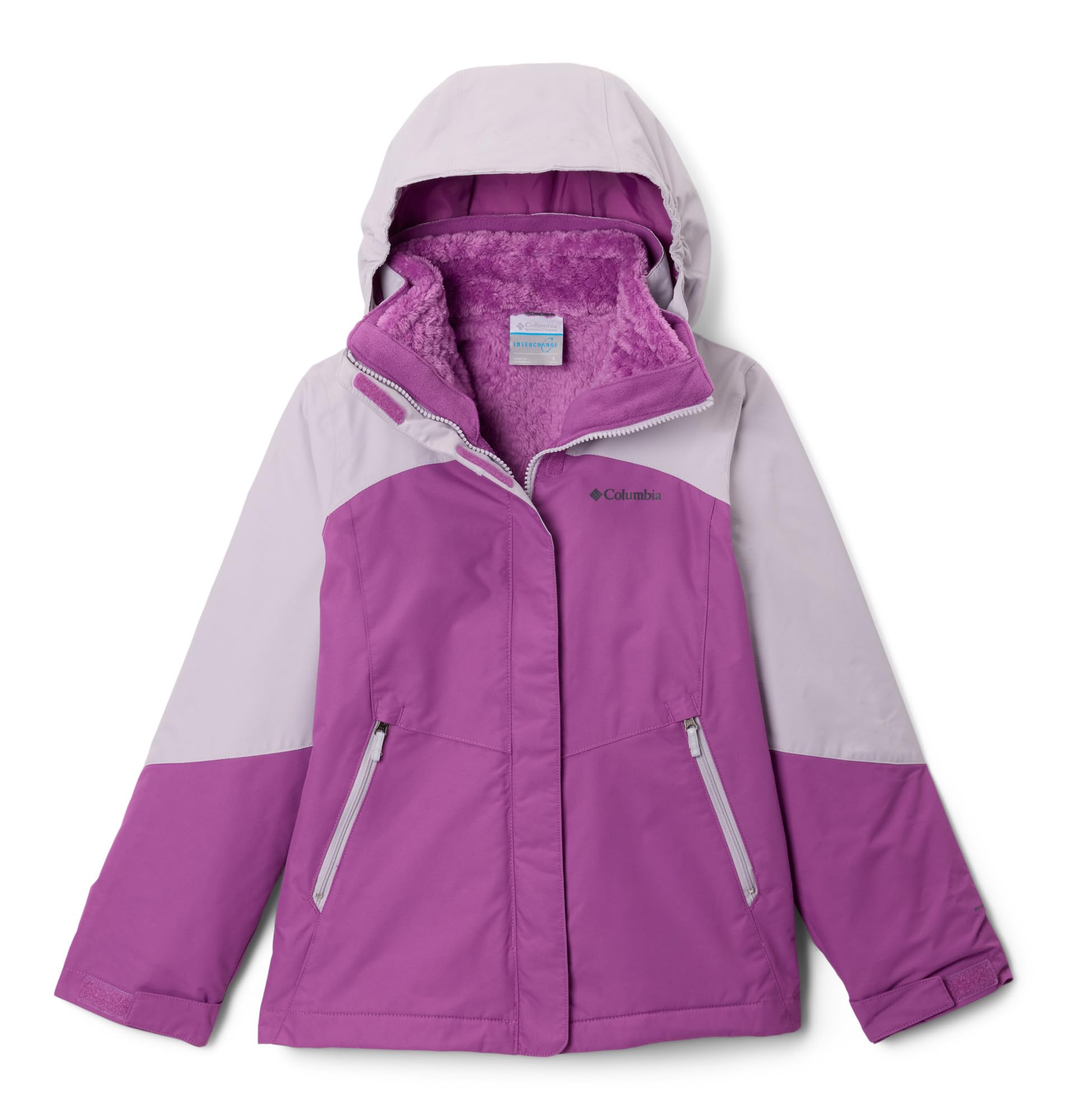 Columbia Youth Bugaboo III Fleece Interchange Jacket, Razzle/Lavender Pearl, Small