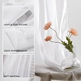 Deconovo Solid Eyelet Semi Transparent Net Curtains 2 Panels White 140x90cm view 6
