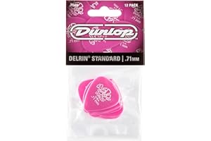JIM DUNLOP Dunlop 41P71 .71mm (Medium Pink) Delrin Guitar Picks, 12-Pack