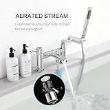 Wasserrhythm Bath Mixer Taps with Shower Attachment Chrome Brass 2 in 1 view 3