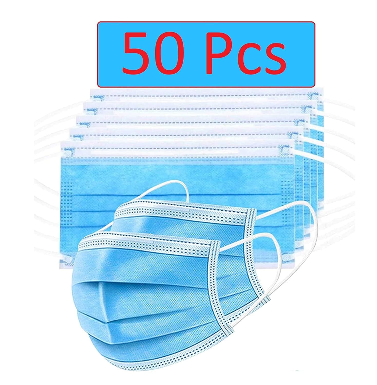 JDENTS Non Woven Fabric Masks with Nose pin 3 Layer Pollution Face Dust