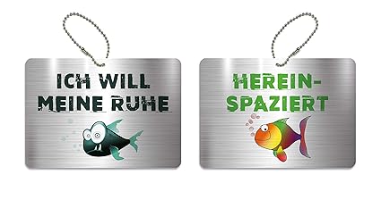 KaiserstuhlCard Türschild Ich Will Meine Ruhe Hereinspaziert Schild WC Kinderzimmer Deko Anhänger Wendeschild 14,8 cm x 10,5 