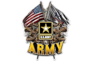 ERAZOR BITS Army Decals, Show Your Pride with Our Army Double Flag US Army Patriotic Decals, Perfect for Your Kitchen, Car, Wall or Bike, Gifts for Soldiers (12IN)
