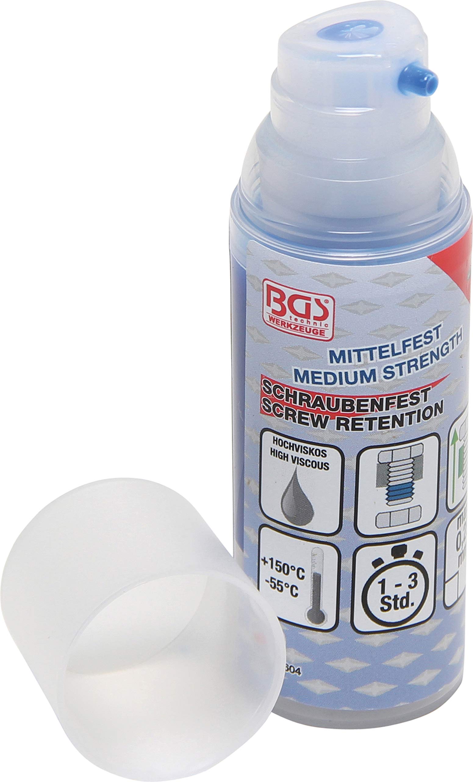 BGS 80604 | Thread-Locking Fluid | Medium Strength | High Viscosity | 50 g Pump Dispenser