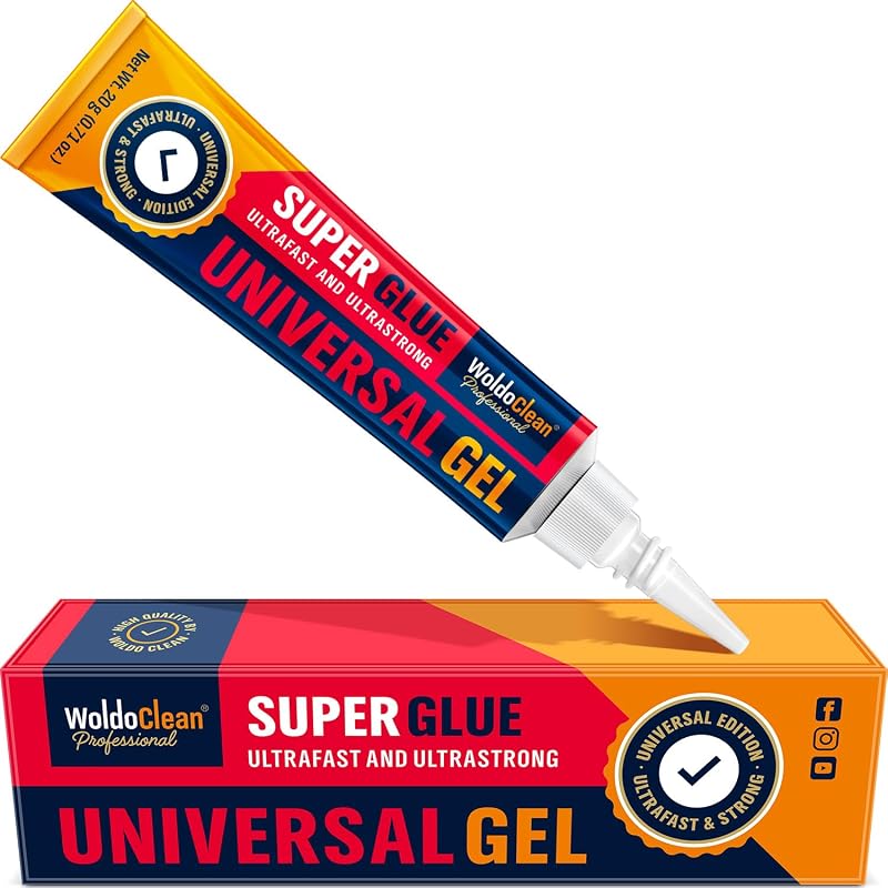 WoldoClean Superglue Gel 20g All Purpose Instant Strength Waterproof Clear