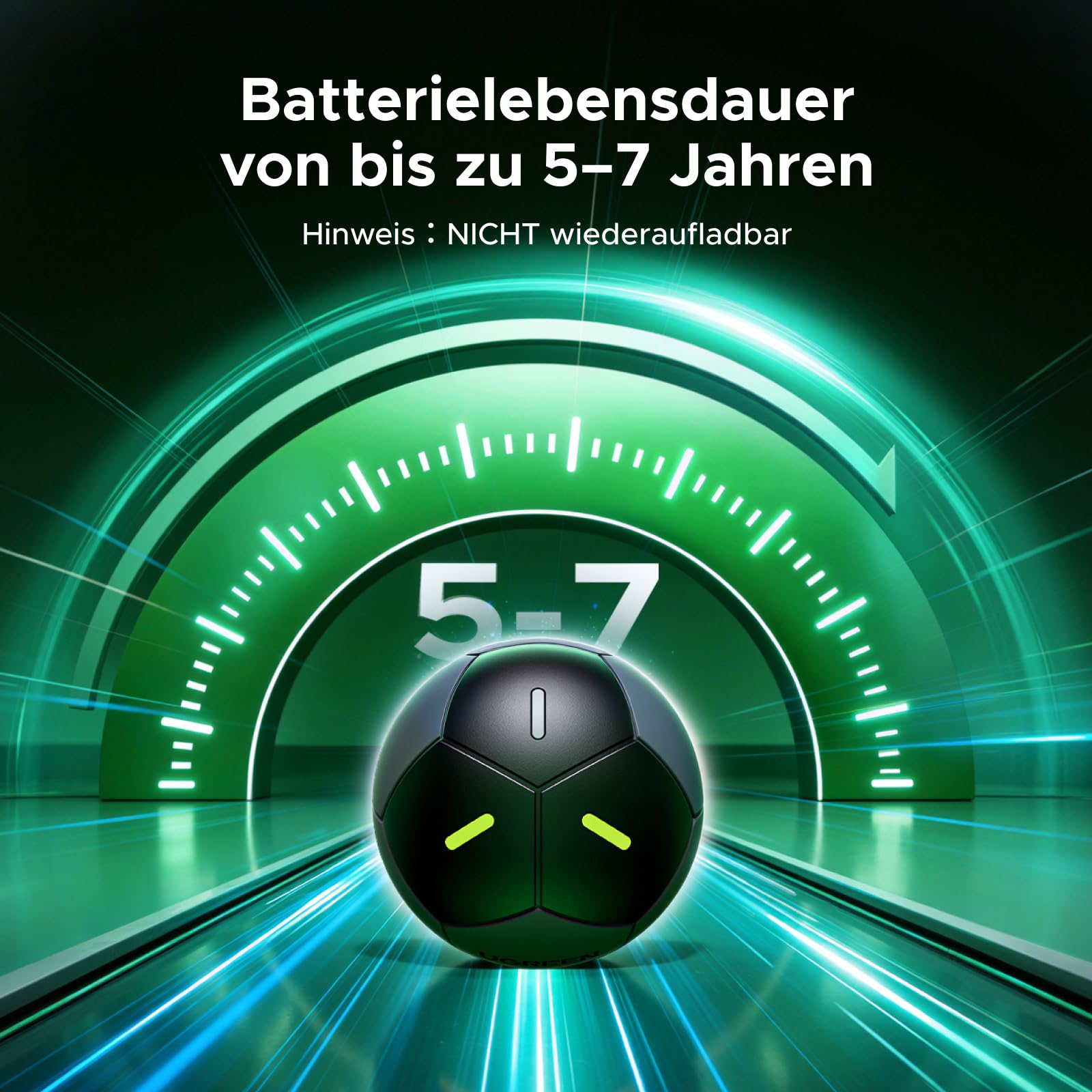 UGREEN FineTrack 2 Fußball kompatibel mit Apple Find My (nur iOS), Schlüsselfinder mit 110dB, IP68, kein Aufladen nötig, GPS Tracker, Tracker für Koffer, Keys, Rucksack 6