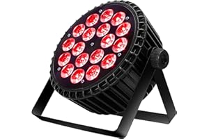SHEHDS LED 18x12W Par Can Stage Lights, RGBW 4in1 Wash/Strobe Effect, DMX512 Uplights Aluminum Shell with Sound Activated Party Lights for Christmas Halloween Disco Club Wedding