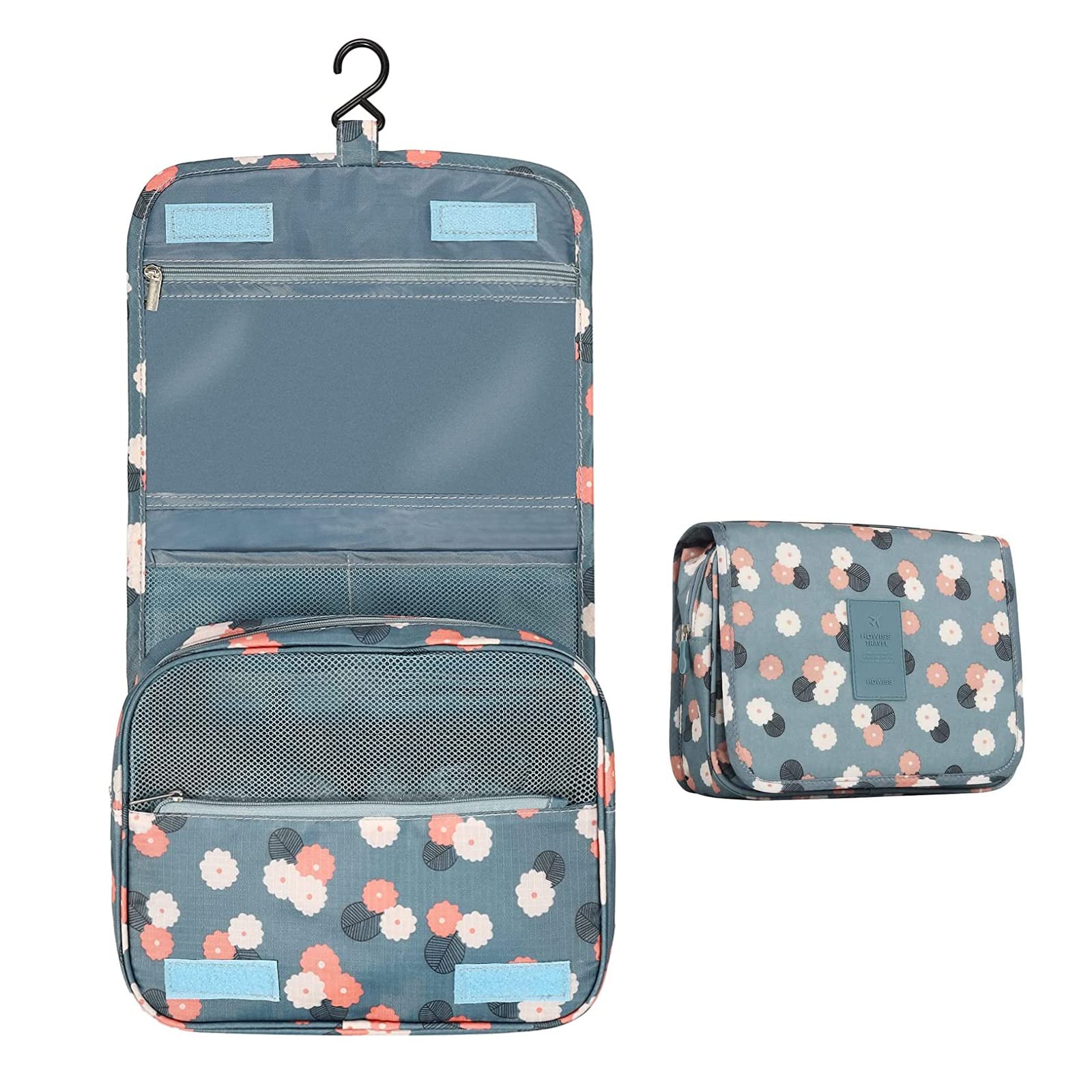 PATILWON Hanging Wash Bag Toiletry Bag for Women - Foldable Washbag Cosmetics Toiletries Organizer, Waterproof Wash Bag for Female Girls and Kids Travel