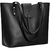 S-ZONE Genuine Leather Tote Bag for Women with Purse Organizer Large Shoulder Handbags Work