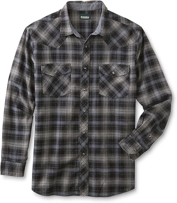 Outdoor Life Men's Western Flannel Shirt Plaid Size Small