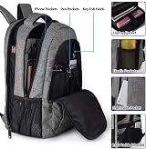 MATEIN 17.3 Inch Laptop Backpack Anti Theft USB Charging Port Grey view 5