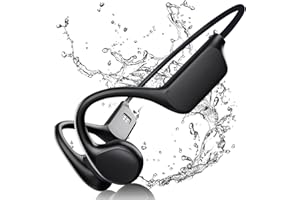 FEICO Bone Conduction Headphones, Running Headphones Workout Headphones Wireless Open-Ear Headphones, Bluetooth 5.3 with Mic - MP3 Play Built-in 32GB Memory, IP68 Waterproof Sports (x7-Black)