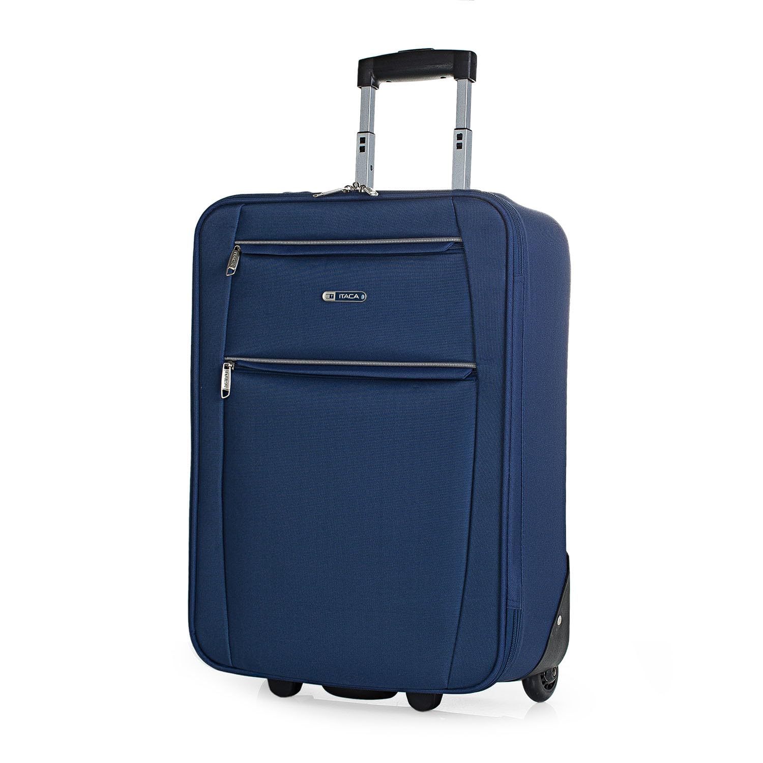 ITACA - Trolley Suitcase, 50 cm, Cabin, EVA Polyester. Hand Luggage. Half-Rigid, Resistant and Light. Telescopic Handle, 2 Handles and 2 Wheels. Low Cost Flights T71950, Color Navy