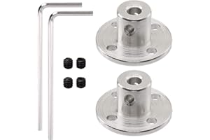 ANCIRS 2 Pack 4mm Flange Coupling Connector, Rigid Guide Steel Model Coupler Accessory, Shaft Axis Fittings for DIY RC Model Motors, High Hardness Coupling Connector-Silver. (2 pcs 4mm)