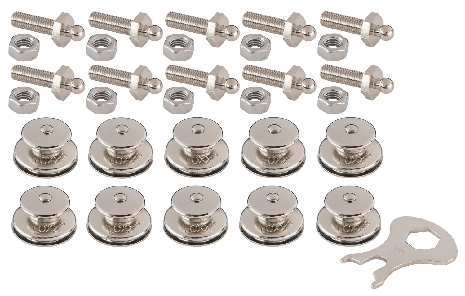 New Marine LOXX Set of 10 upper parts + threaded screws M5 x 22 + key
