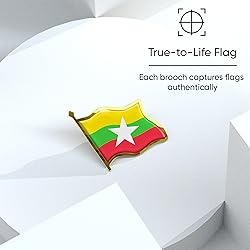 Myanmar Flag Lapel Pin - Enamel Metal National