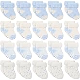 Janmercy 20 Pairs Preemie Socks Premature Newborn Baby Terry Bootie Warm Socks for Preemie Baby