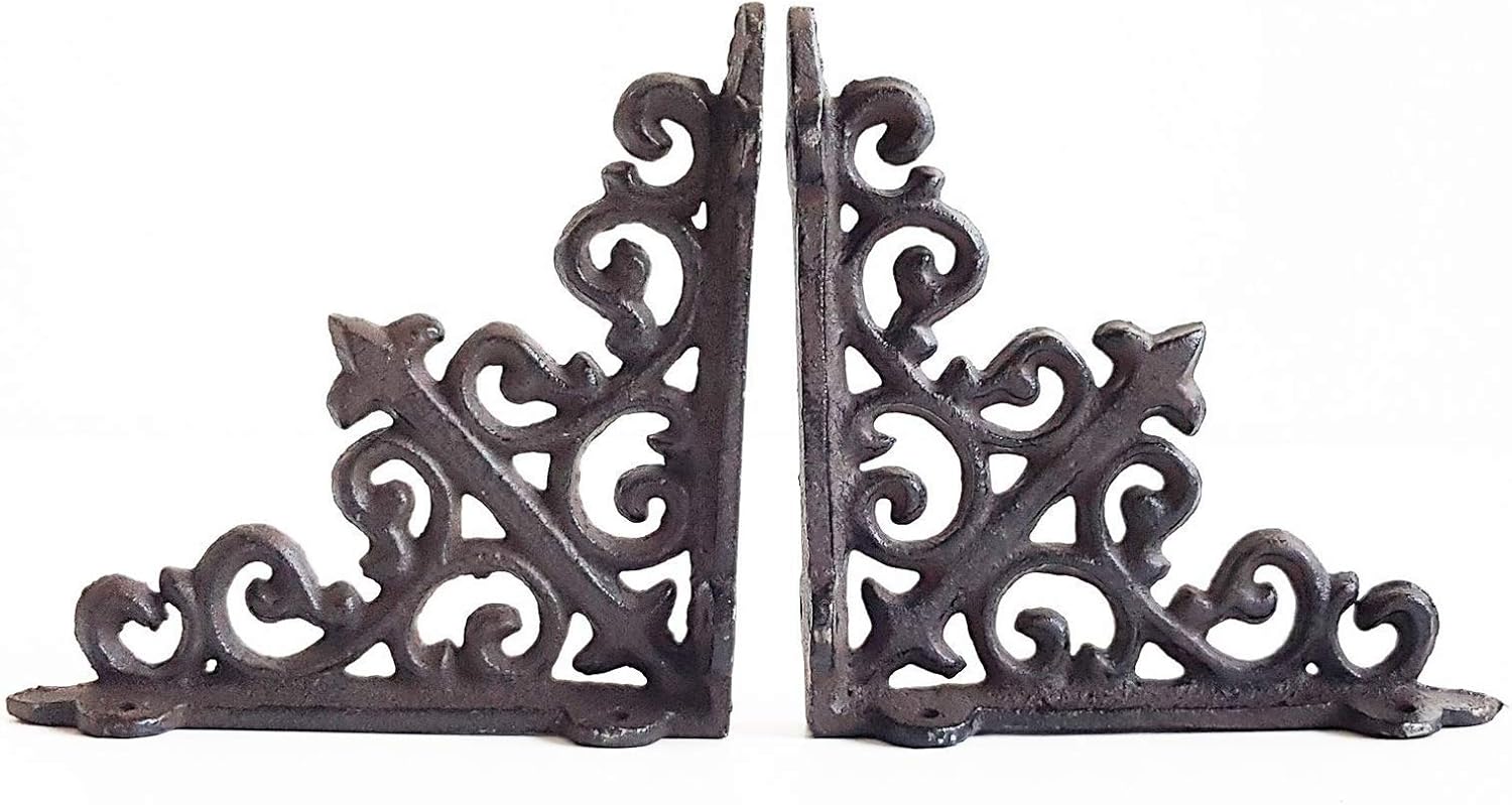 Homezone® Pair of Small Victorian Cast Iron Wall Shelf Brackets